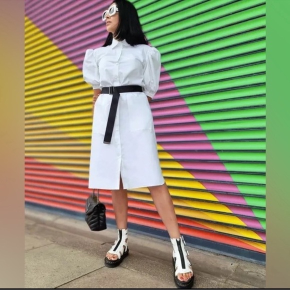 Dr Martens Olson Zipped White Leather Strap Sandals Platform Doc Women’s - Picture 12 of 13